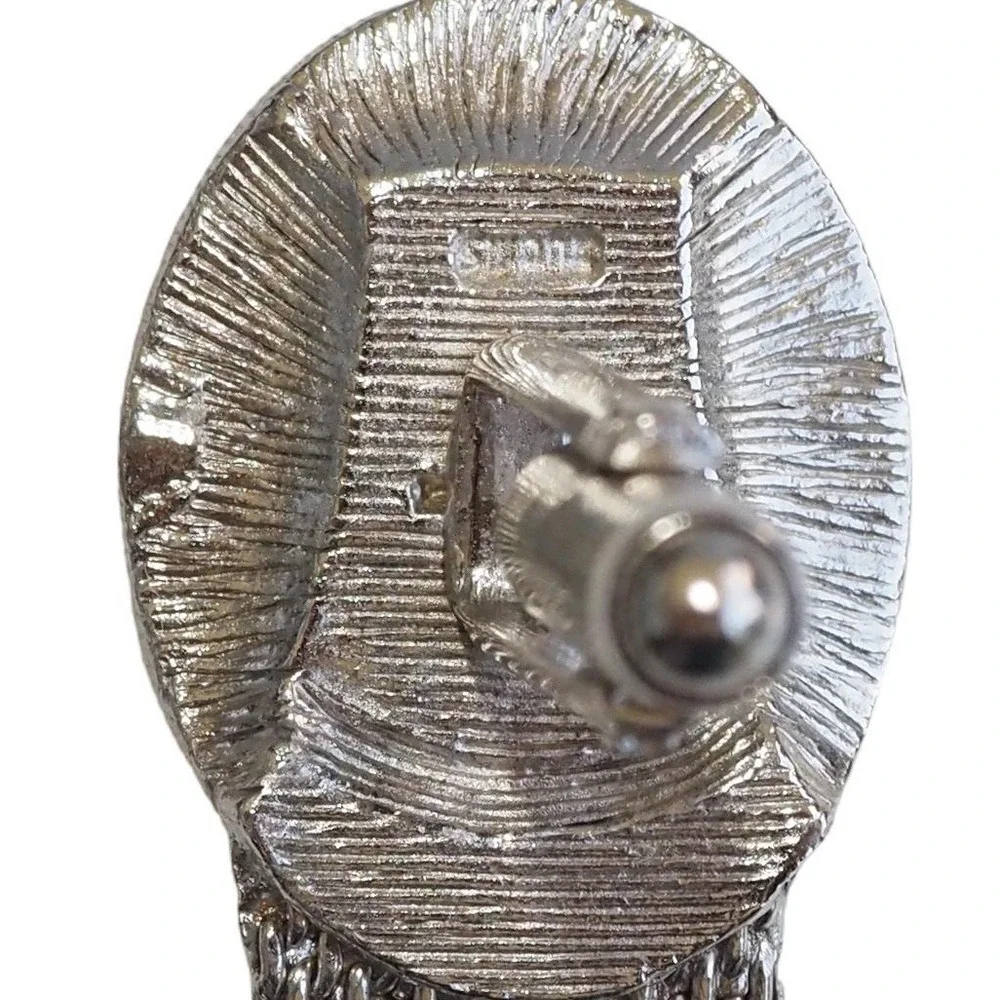Swank Vintage Mens Blue‎ Crystal Chain Mesh Wrap Cufflinks Silver Tone Toggle